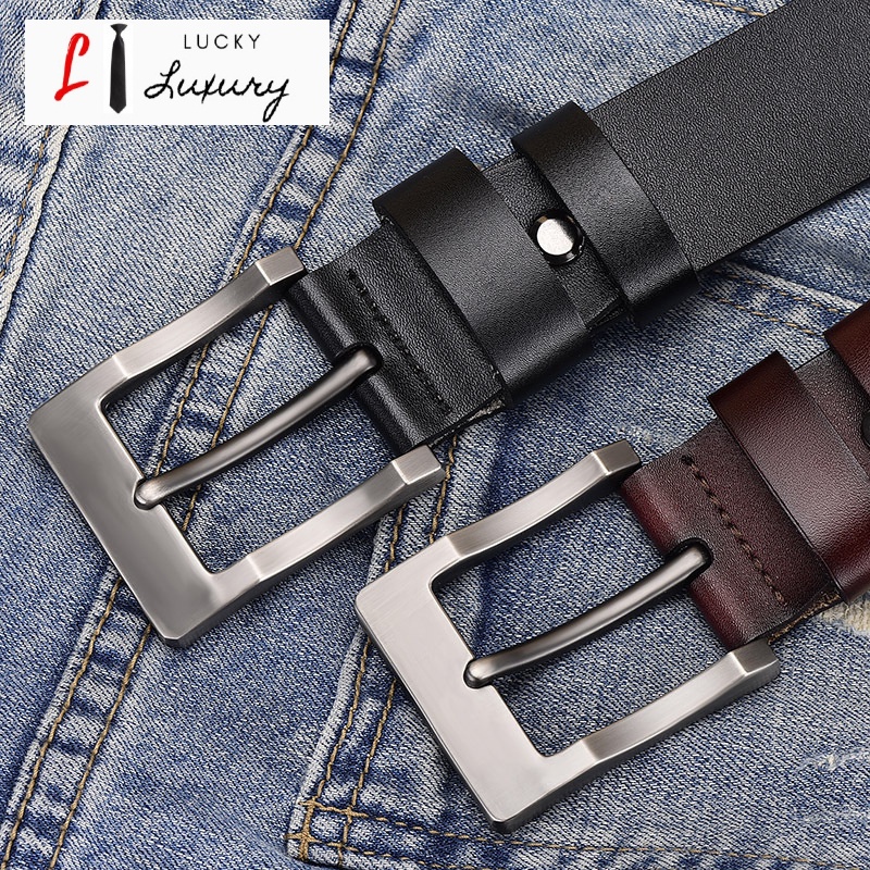 Thắt lưng nam da bò 100% mặt khóa kim sang trọng, phù hợp mọi loại quần - Bảo hành 24 tháng