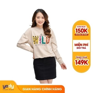 Áo nỉ dài tay nữ YODY cổ tròn vải cotton ấm áp mềm mịn mùa đông ATN4410