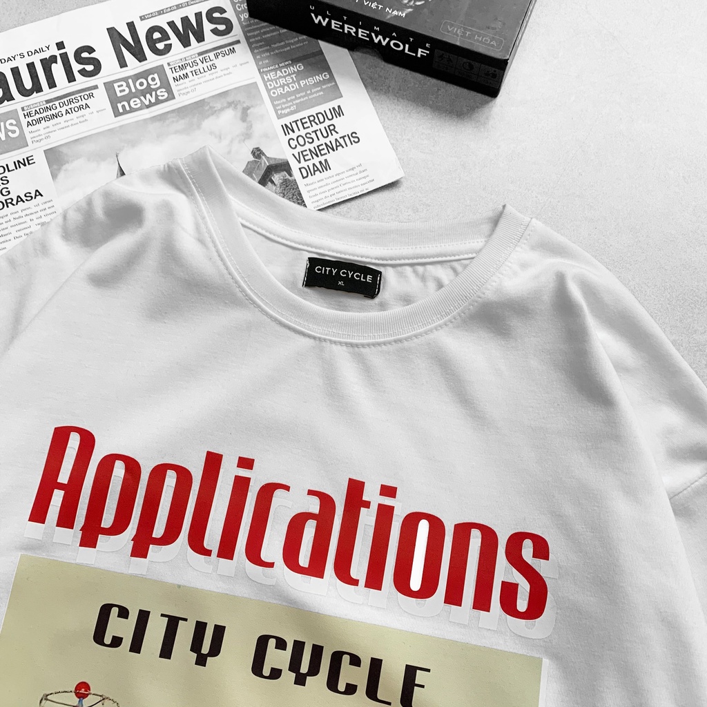 Áo thun local brand Applications City Cycle phông tay lỡ oversize form rộng unisex in hình