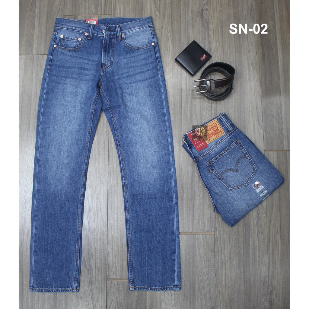 Quần Jean Ống Suông Nam Cao Cấp Xanh Dương, Quần Jean Nam Kiểu Dáng Chững Chạc Lịch Sự - DOKI SN-02