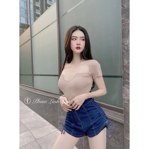 ANU436 - ÁO THUN TĂM CỘC TAY CÚP NGỰC