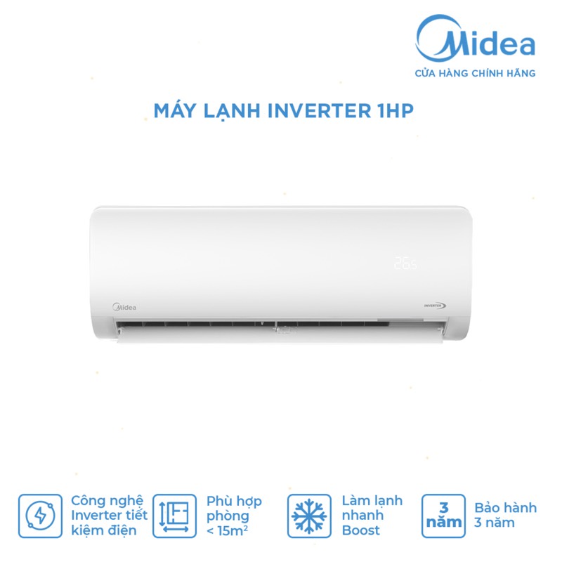 Máy Lạnh Midea Inverter 1HP MSAG-10CRDN8 2020 - Hàng chính hãng bảo hành điện tử 3 năm