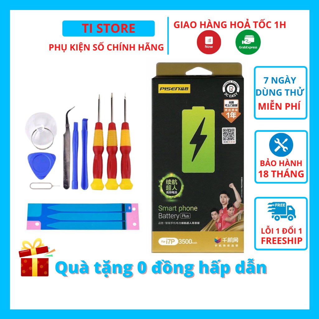 Pin IPhone PISEN dung lượng siêu cao cho Iphone 6,6s,6Plus,6SPlus,7,7Plus,8,8Plus, X