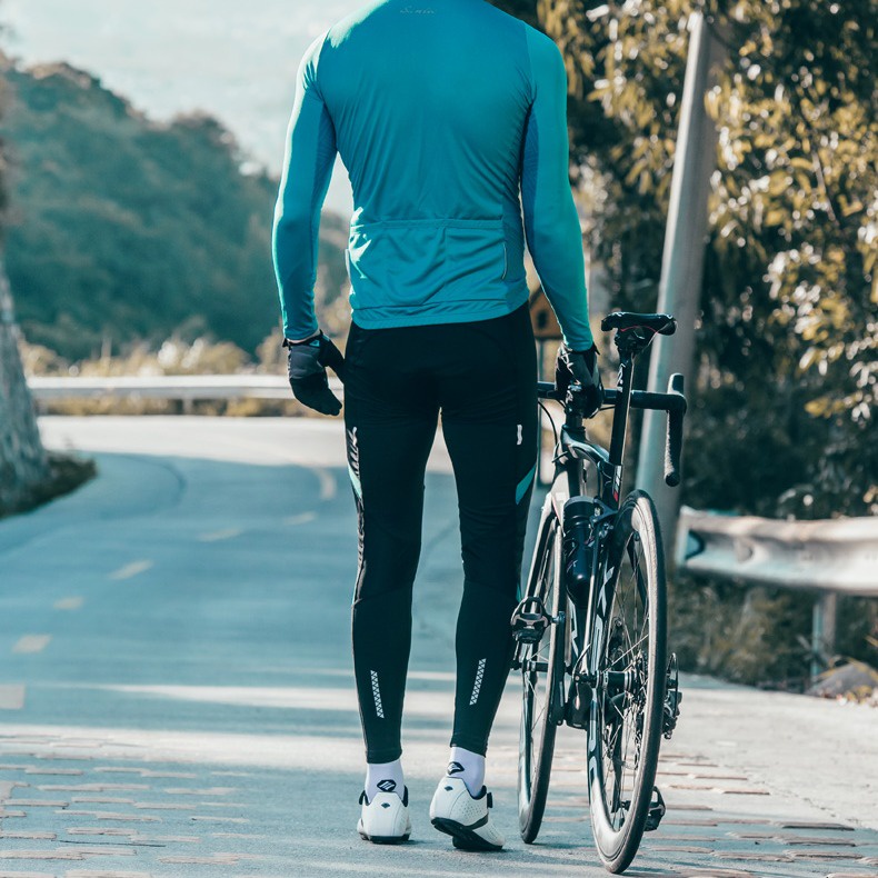 Santic Quần đi xe đạp cho nam giới 4D Đệm MTB bó sát đường bộ Quần xe đạp mùa hè Quần dài dành cho nam giới đi xe đạp WM8C04107