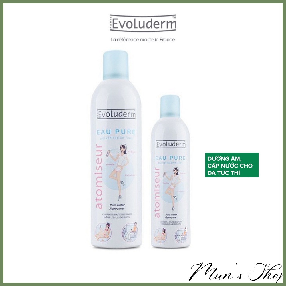 Dưỡng da EVOLUDERM Atomiseur Eau Pure 400ml - 150 ml dạng xịt