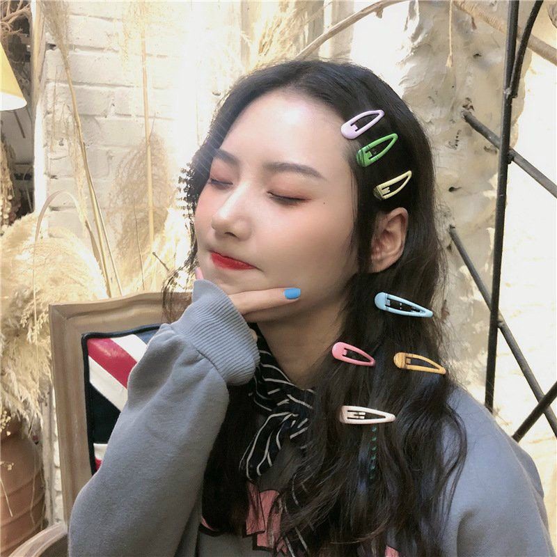 Set 5 Kẹp Tóc Mai Kim Loại Nhiều Màu Xinh Xắn Vintage