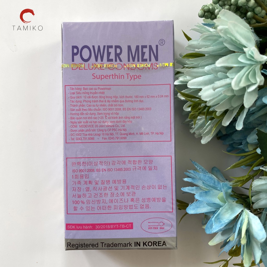 [ CHÍNH HÃNG ] Bao Cao Su Power Men Siêu Mỏng , Truyền Nhiệt - Hộp 12 Cái- Xuất Xứ HÀN QUỐC