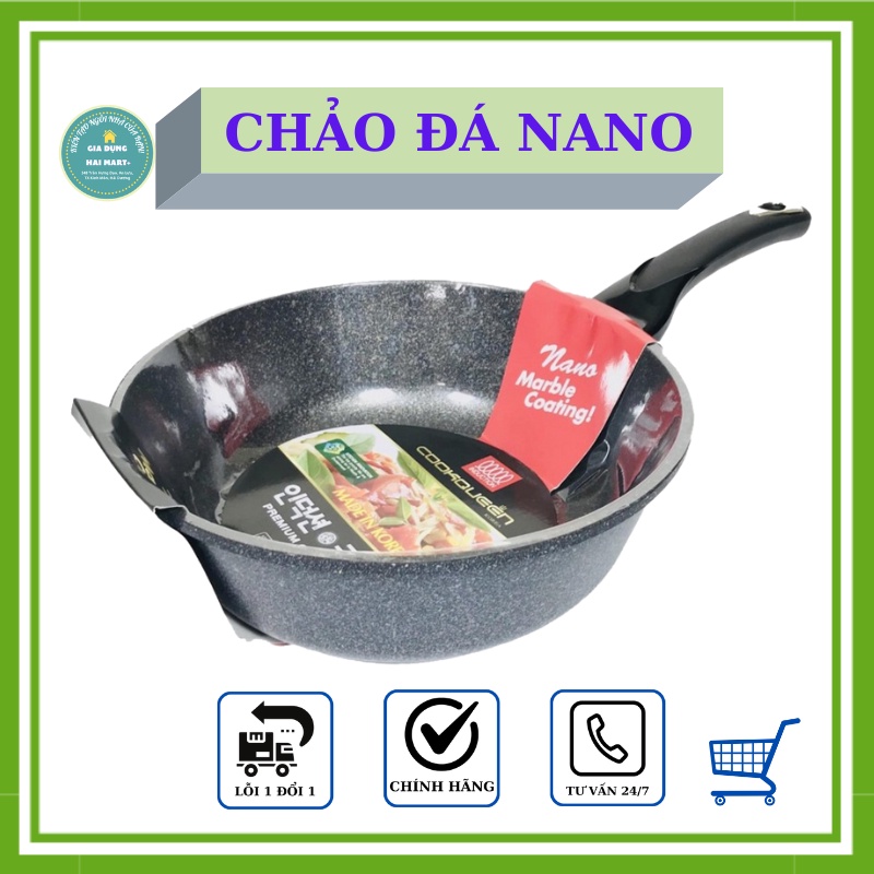 Chảo vân đá Nano sâu lòng cao cấp Cookqueen Hàn Quốc - Chống dính hiệu quả dẫn nhiệt tốt
