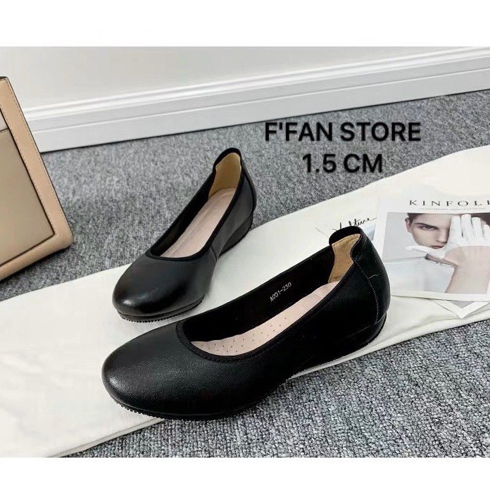 Giày Tiếp Viên Hàng Không [DA THẬT] Nữ Công Sở Văn Phòng Mũi Tròn Gót vuông FFAN STORE