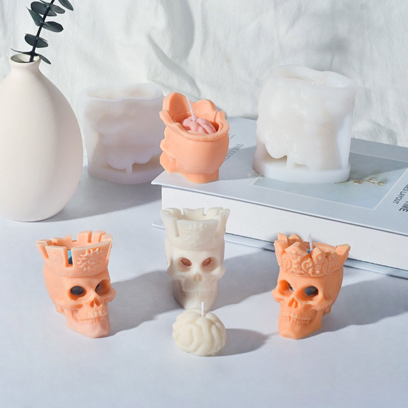 Khuôn Làm Nến Silicone Hình Đầu Lâu 3D