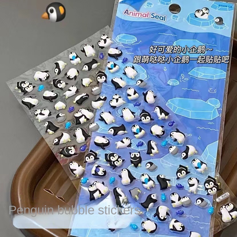 Sticker Dán Trang Trí Điện Thoại Hình Chim Cánh Cụt 3d