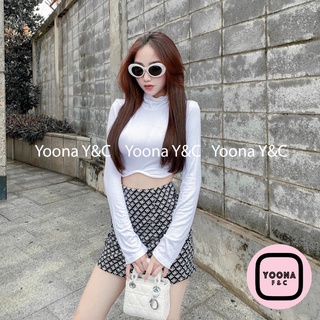 Áo crop tay dài cổ lọ viền lai yoona f&c 3282