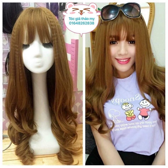Tóc giả 🥰freeship 50k🥰nguyên đầu cao cấp-tặng lưới chùm tóc- xoăn tự nhiên-bấm xù chân tóc theo yêu cầu
