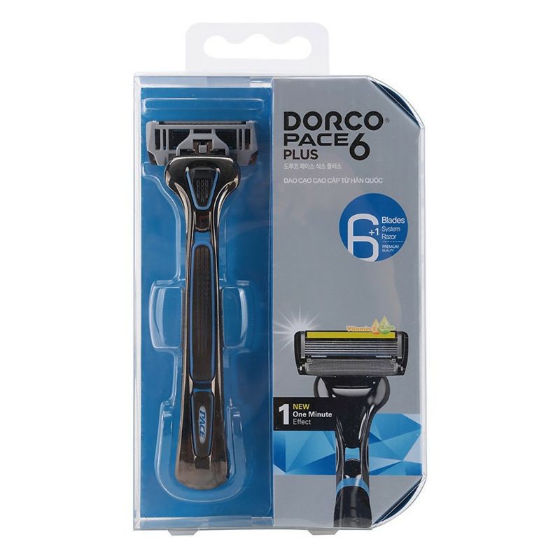 Combo Bộ Dao cạo và Vỉ 04 đầu cạo râu 6 lưỡi DORCO PACE 6 Plus (New)