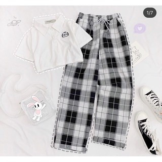 🍬Set Baggy Caro + Crop Logo