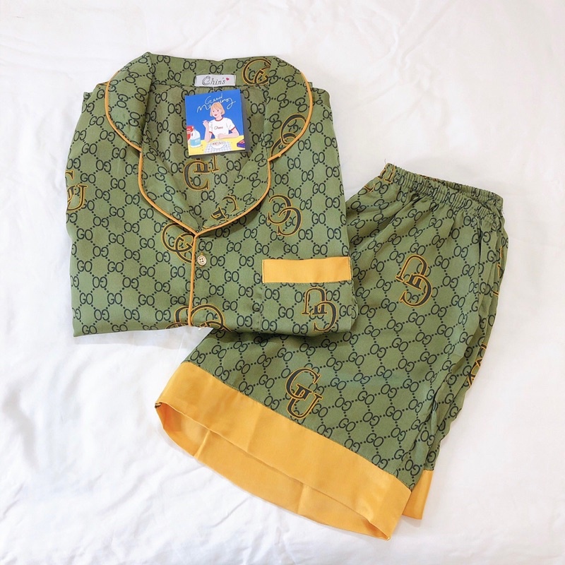 bộ ngủ pịjama cộc đùi gucci