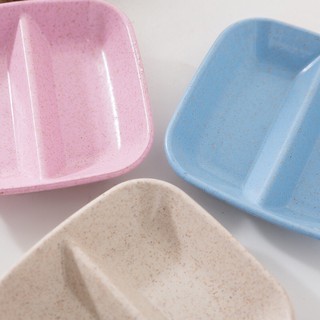 Bộ 3 Chén nước chấm 2 ngăn chất liệu từ lúa mạch