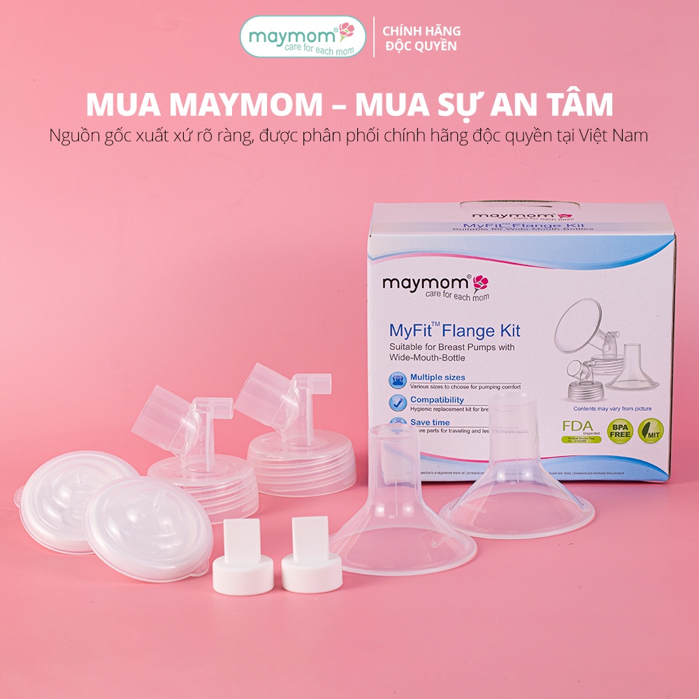 Bộ Phụ Kiện Máy Hút Sữa Spectra Thương Hiệu Maymom, Phễu Hút Sữa Size Từ 10-32mm