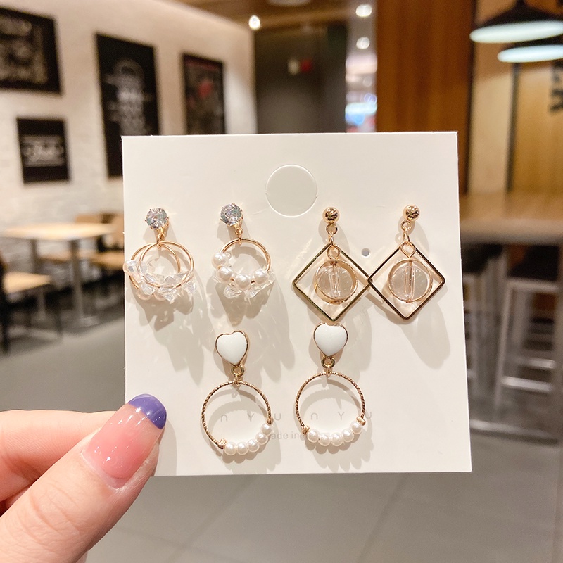 Bộ Khuyên Tai Dáng Dài Hình Hoa Cúc Phong Cách Hàn Quốc Thanh Lịch