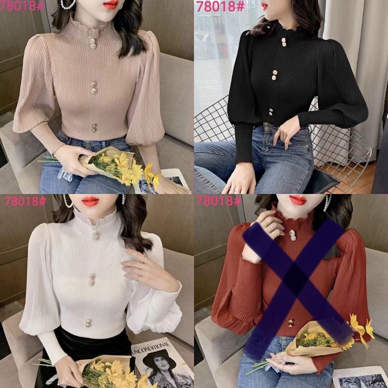 Bán sỉ áo len tay bồng 6 cúc | BigBuy360 - bigbuy360.vn