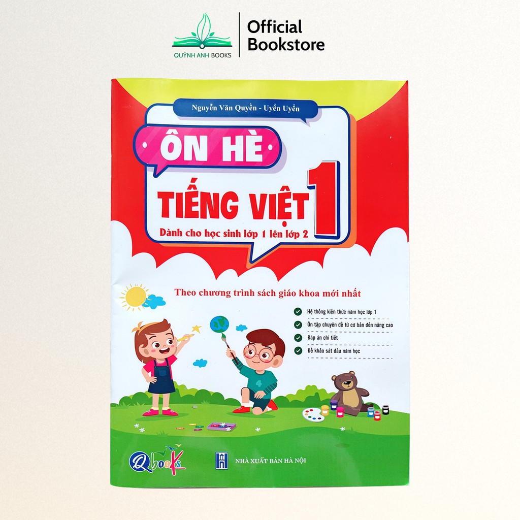 Sách - Combo Ôn hè toán và tiếng việt 1 dành cho học sinh lớp 1 lên lớp 2 (Chương trình mới) - NPH Qbooks