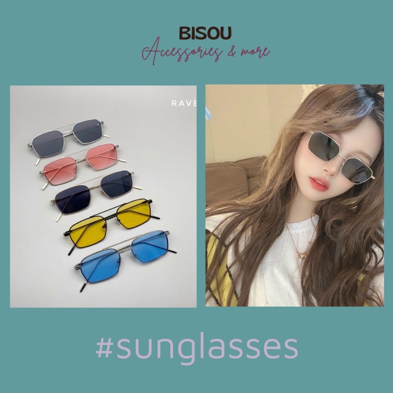 Kính mát unisex rave mới gm 2021 Bisou.accessories