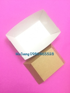 100 Khay giấy Kraft ăn vặt