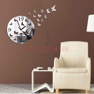 ĐỒNG HỒ TREO TƯỜNG HÌNH BƯỚM 22CM TRANG TRÍ PHÒNG KHÁCH SIÊU ĐẸP SIÊU SANG - JLVQ-4382-DHTB