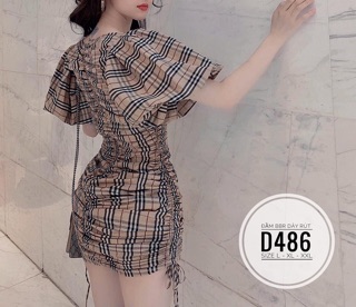 Bigsize Đầm dây rút D486