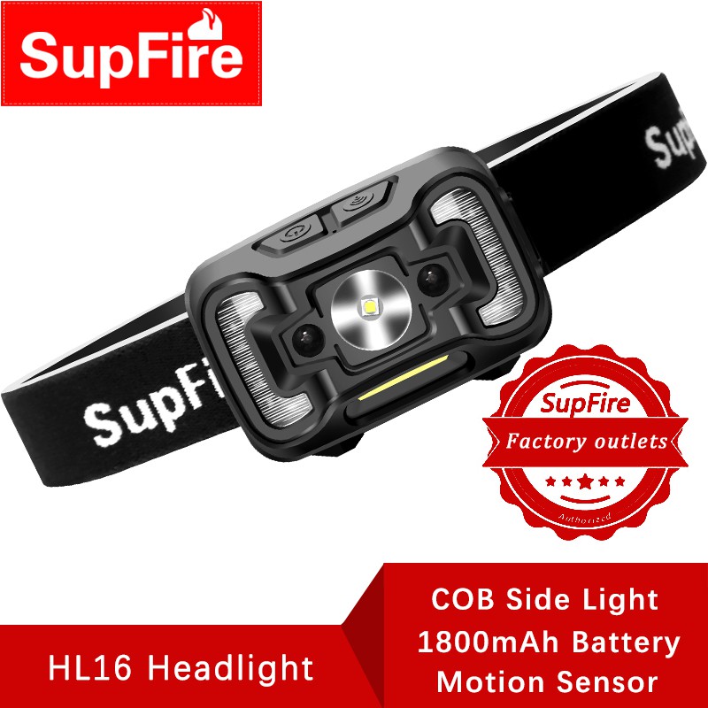 Đèn pha led SUPERFIRE HL16 300 bóng 180 lumen có cảm biến chuyển động và ánh sáng đỏ