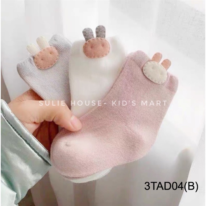 Set 3 đôi tất cổ cao chống trượt 3TAD04