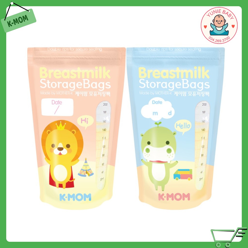 [CHÍNH HÃNG] TÚI TRỮ SỮA K-MOM HÀN QUỐC 200ML