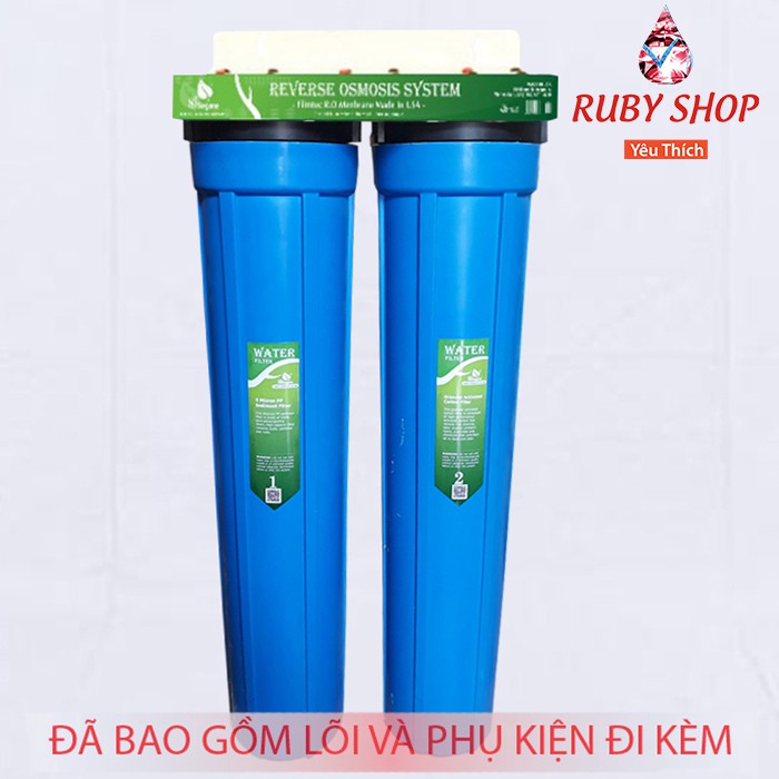 Bộ lọc nước sinh hoạt 2 cấp ly 20'' (Xanh dương)( ren phi 27)