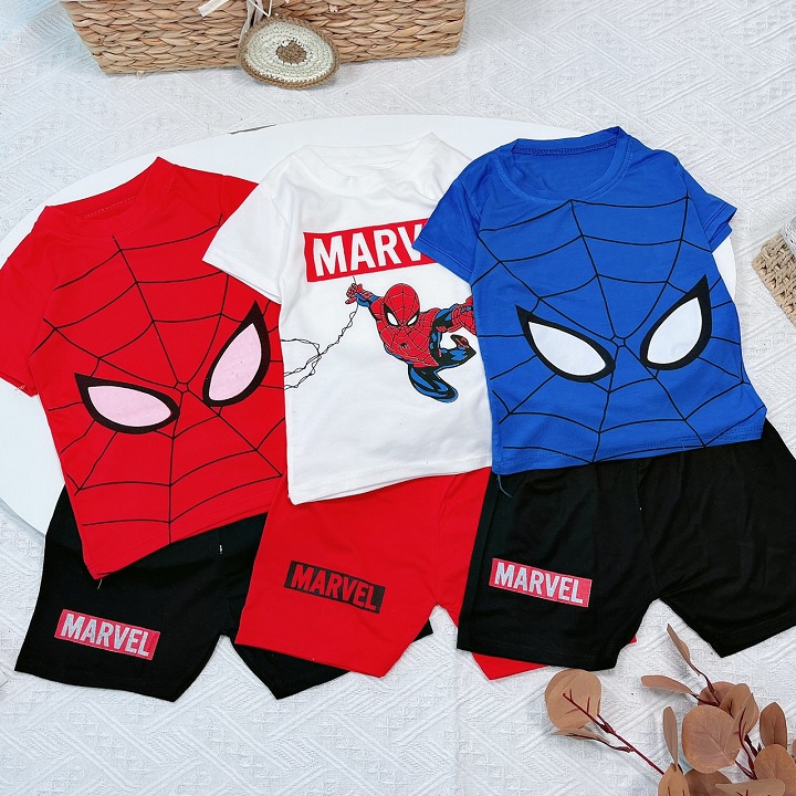 Quần áo bé trai Habi Fashion HB 2225 họa tiết siêu nhân chất liệu cotton Size từ 7-19kg