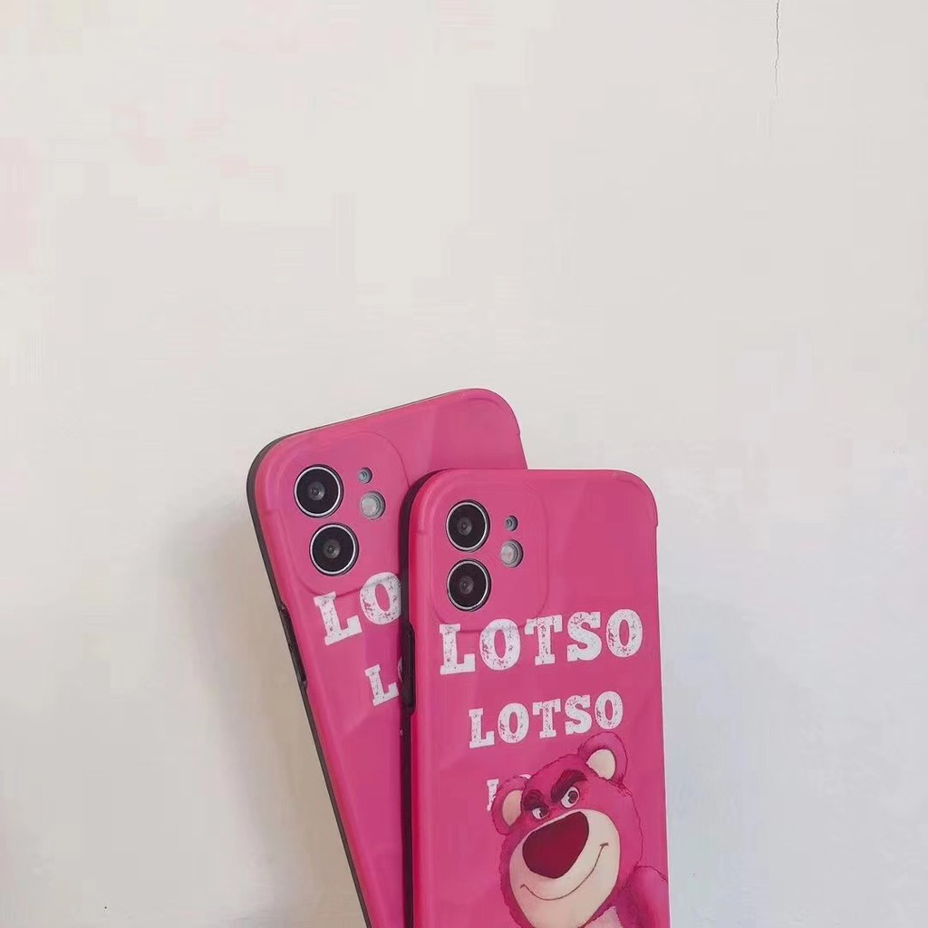 Ốp điện thoại mềm họa tiết gấu dâu dễ thương cho iPhone12 / 12ProMax / 12Mini / 11Pro Max / 11 / 7Plus / XS max / XR/X | BigBuy360 - bigbuy360.vn