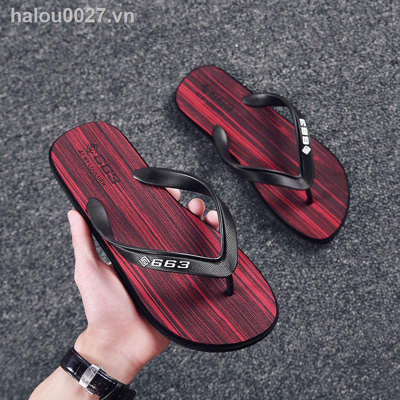 ✿Ready stock✿  Wood grain slippers men s summer flip flops trend Korean personality outdoor non-slip 2021 new flip-flop sandals and