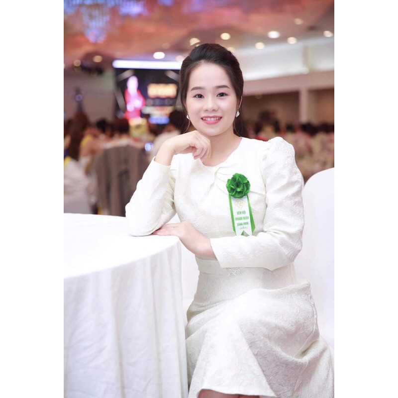 Đầm nữ đi tiệc cao cấp DVC, đầm trắng nữ dáng xòe | BigBuy360 - bigbuy360.vn