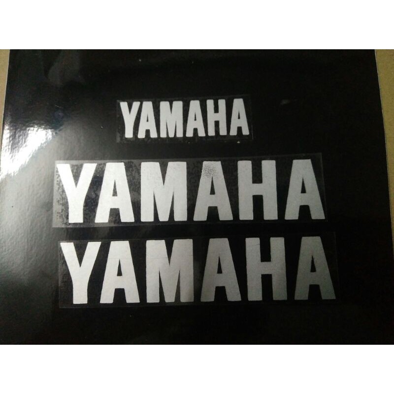 Bộ tem chữ Yammaha trang trí xe màu bạc