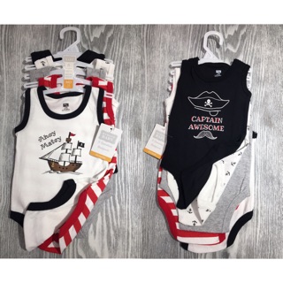 Set 5 body sát nách bé trai (5-7kg và 9-12 kg)