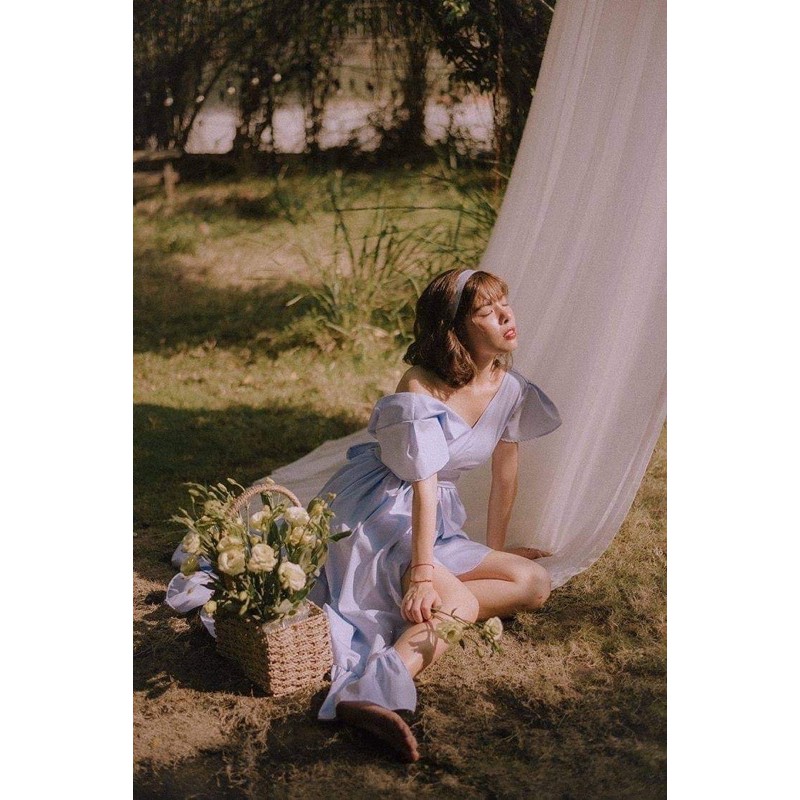 Đầm Mary xoè tầng màu xanh hai phiên bản tha hồ lựa chọn ạ | BigBuy360 - bigbuy360.vn