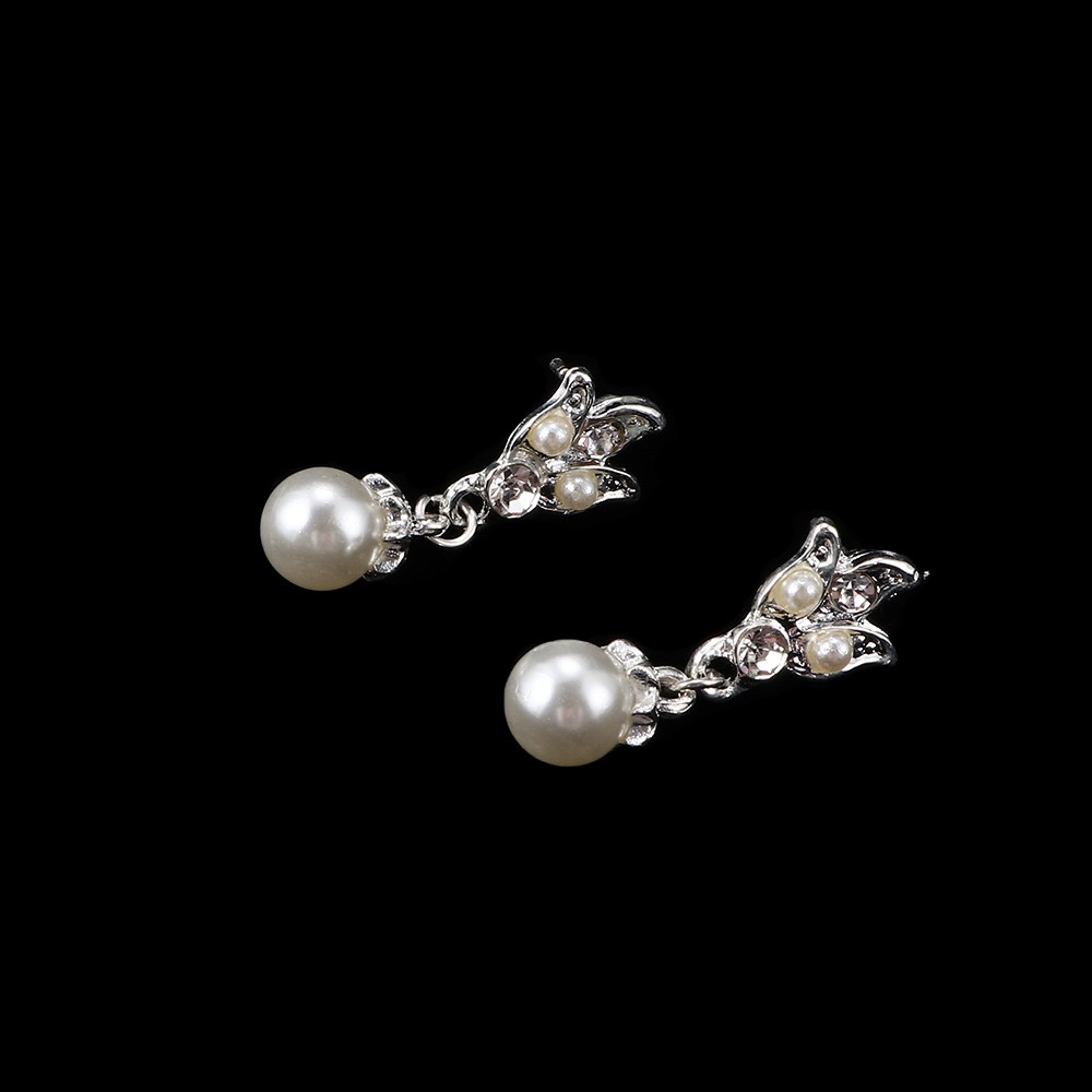 Bộ trang sức cô dâu mạ bạc đính hạt ngọc trai