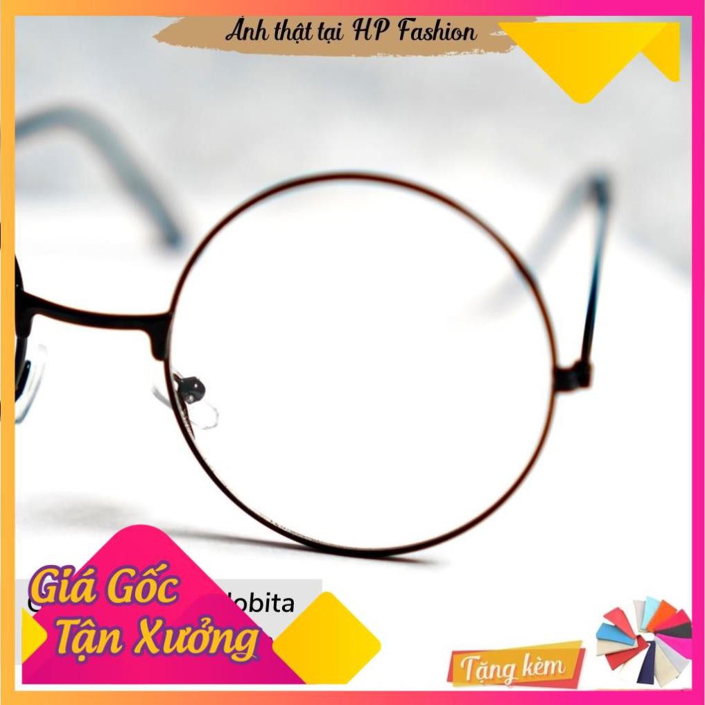 Gọng kính cận ngố tròn 💗Kính mát giả cận Nobita Oval form Hàn Quốc nam nữ thời trang K4