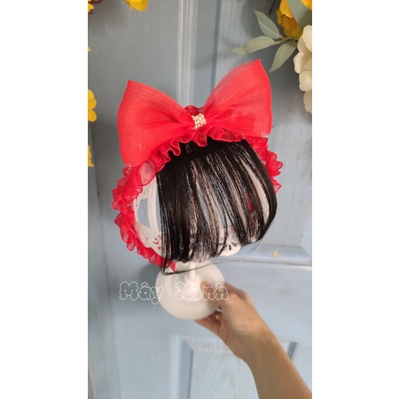 Băng đô cài tóc kèm búi nơ xinh cho bé