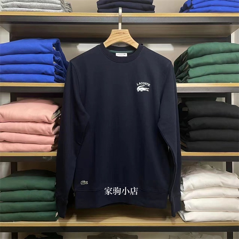 Lacoste Áo Thun Thể Thao Cổ Tròn In Hình Cá Sấu Độc Đáo Mới