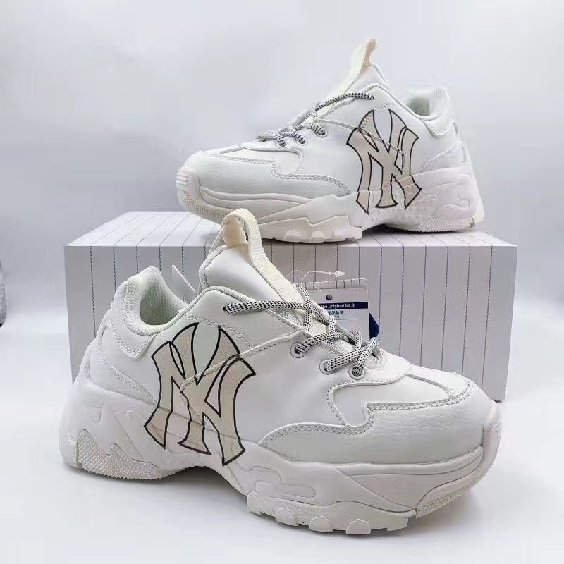 Giày MLB ny chữ vàng thể thao sneaker Đế độn tăng chiều cao Hot trend nam nữ