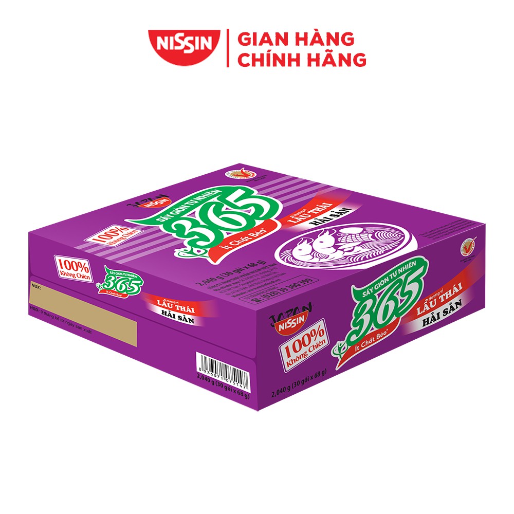 Thùng 30 gói Mì KHÔNG CHIÊN 365 - Hương vị Lẩu Thái Hải Sản | BigBuy360 - bigbuy360.vn