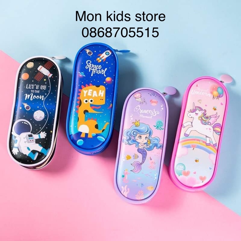 Hộp bút da học sinh, hộp đựng bút, ví da cho học sinh cấp một nhiều hình ngộ nghĩnh đáng yêu