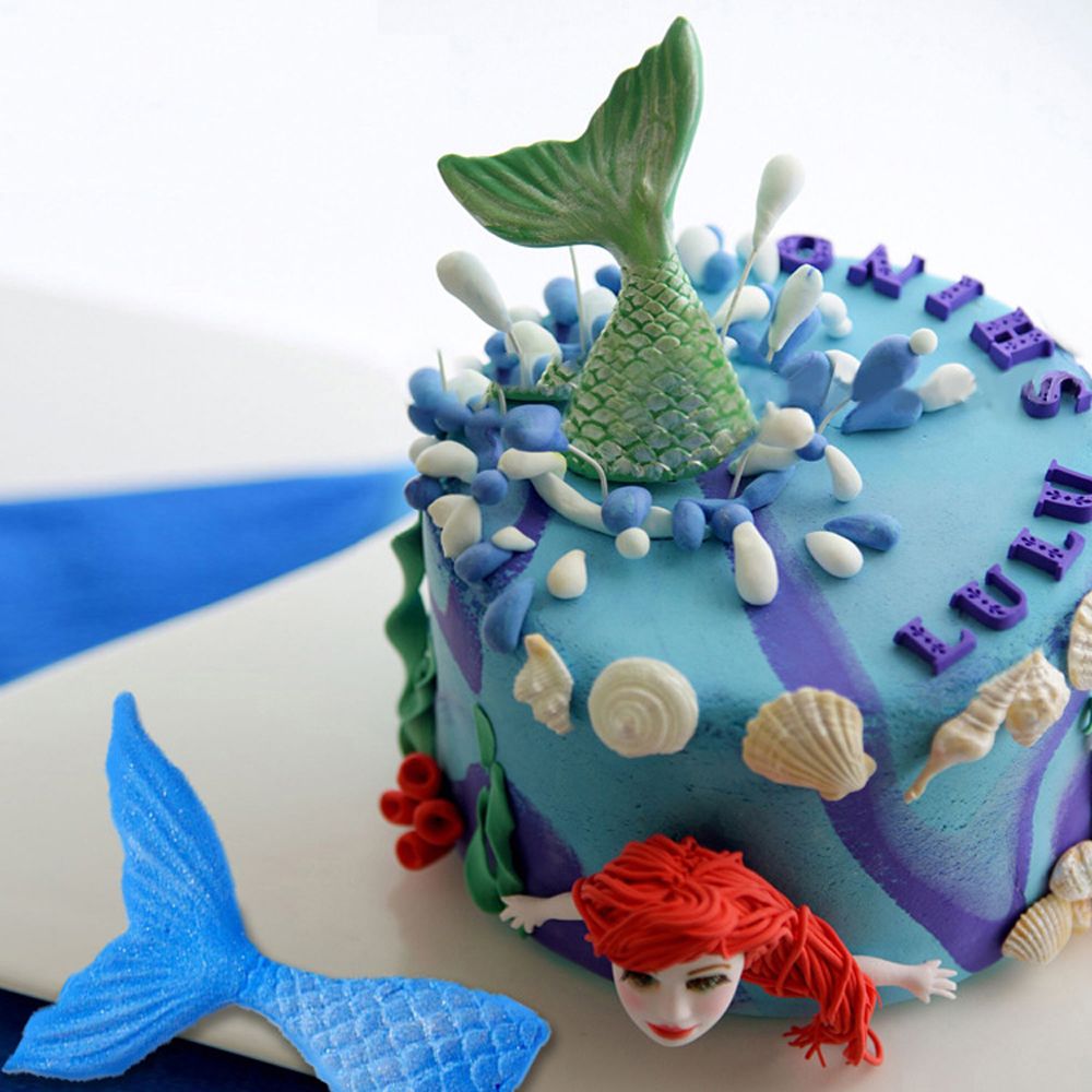 Khuôn Silicone Tạo Hình Đuôi Cá 3D Trang Trí Bánh DIY