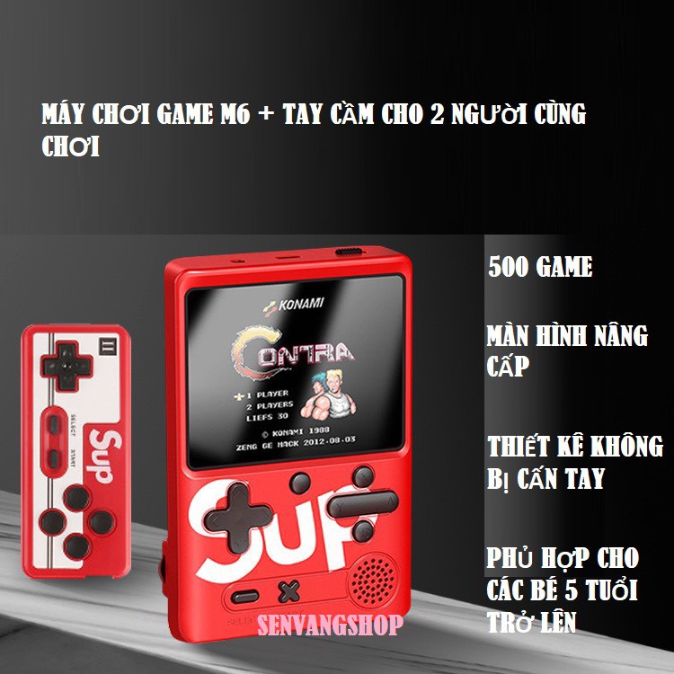 Máy Chơi Game Cầm Tay M6 tích hợp 500 trò chơi kinh điển Clasic - 8 bít - màn hình 3inch - senvangshop