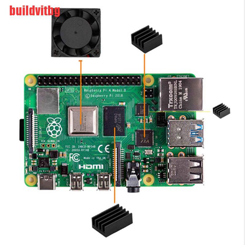 {buildvitbg}New Square Cooling Fan with Heatsink Kit For Raspberry Pi 4B GVQ